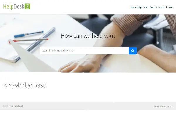 Tampilan HelpDeskZ